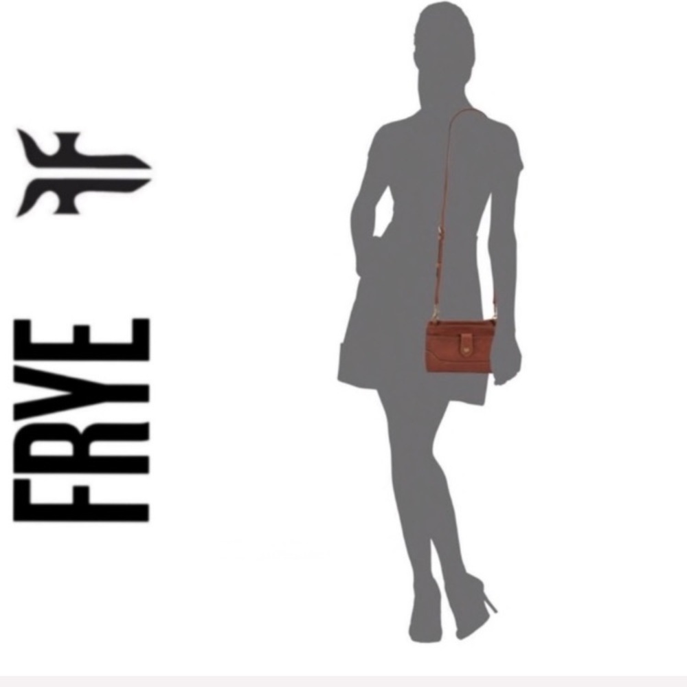 NWOT FRYE genuine leather crossbody cognac - Picture 8 of 8